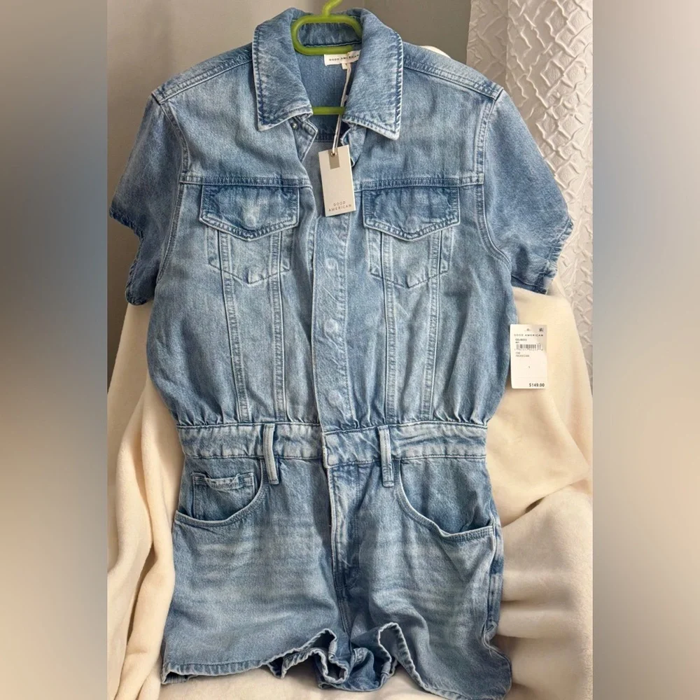 NWT! Good American denim Weightless Romper! Size 1